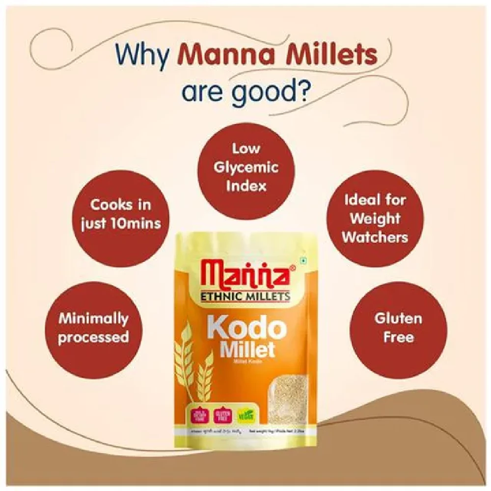 Manna Kodo Millet - Kodra - Varagu - Arikelu - Hark - Varigu, 1 Kg-4.webp